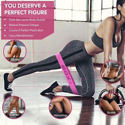 Exercise Resistance Bands,5 Resistance Levels Hip Training Bands (Pink)