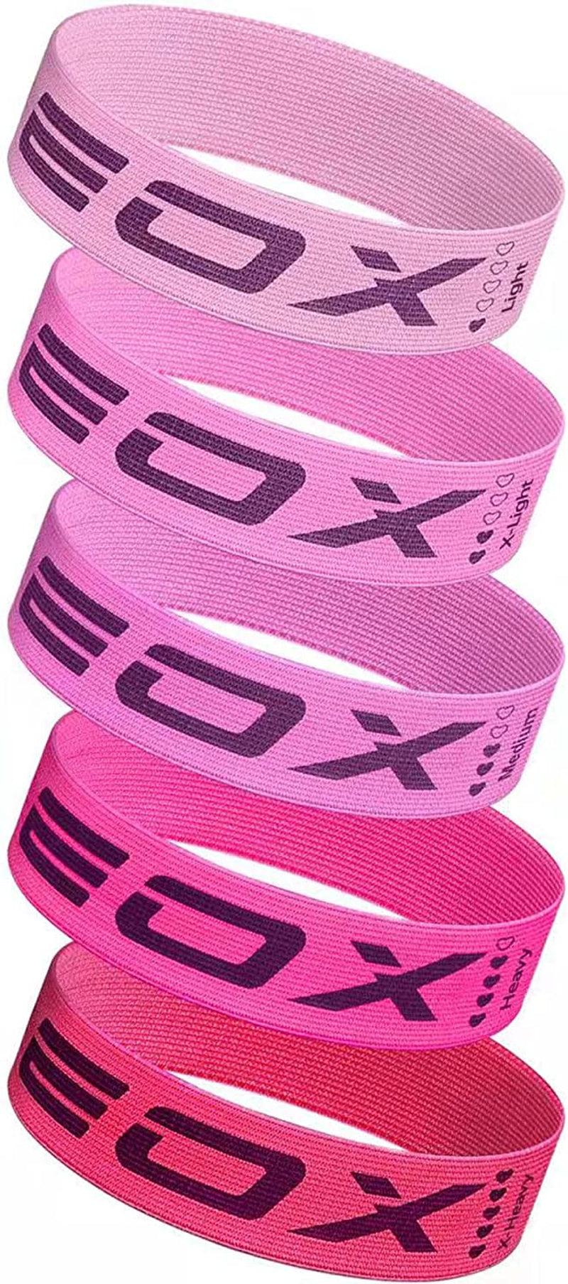 Exercise Resistance Bands,5 Resistance Levels Hip Training Bands (Pink)